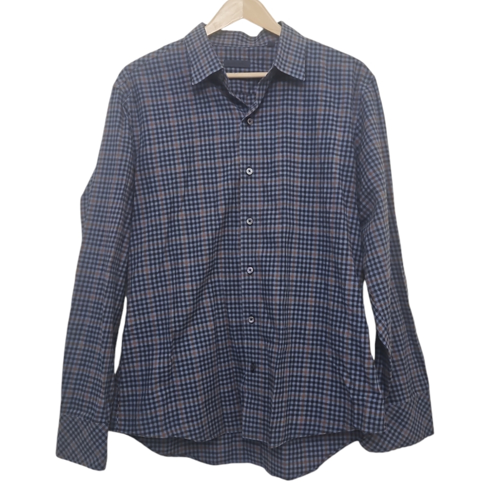 Zachary Prell Buttondown Cotton Long Sleeve Shirt Large